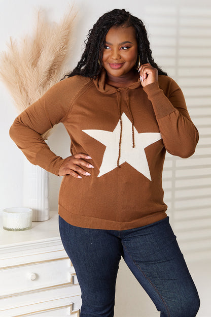 Heimish Full Size Star Graphic Hooded Sweater