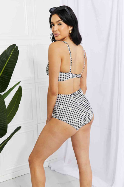 Bikini negro de talle alto Take A Dip Twist de Marina West Swim