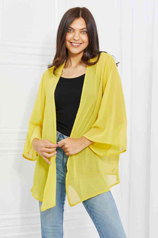 Melody Just Breathe Kimono de gasa de tamaño completo en amarillo