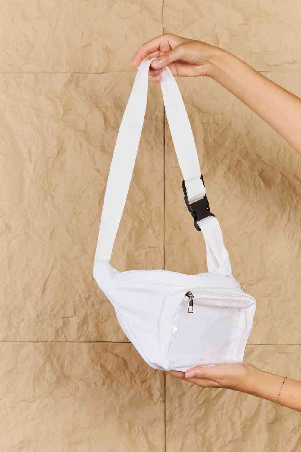 Fame Travel Buddy - Riñonera con bolsillo transparente con cremallera