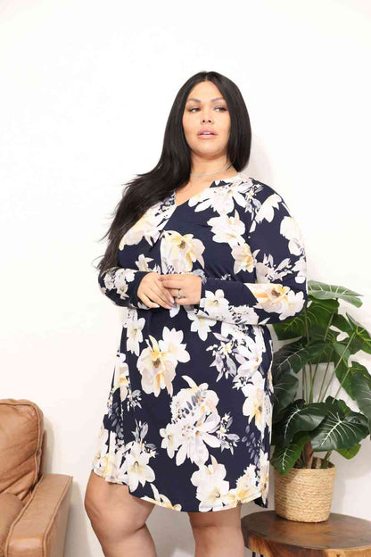 Vestido camisero con estampado de flores de tamaño completo de Sew In Love