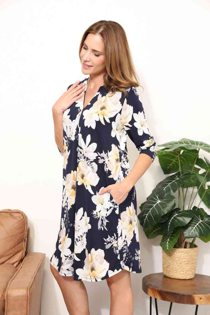 Vestido camisero con estampado de flores de tamaño completo de Sew In Love