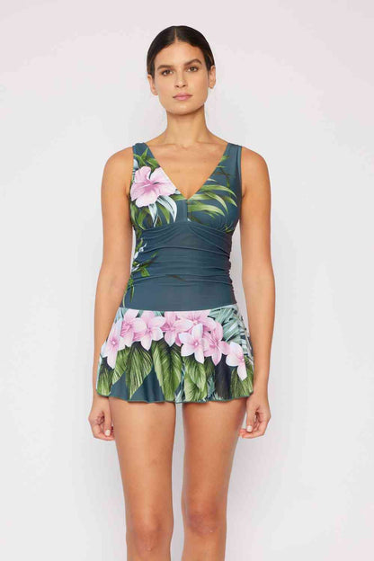 Marina West Swim Vestido de baño de tamaño completo Clear Waters en Aloha Forest